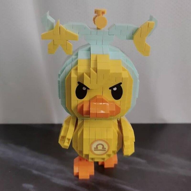 97057 Zodiac Libra Duck Animal Constellation Pet Doll Model DIY Mini Diamond Blocks Bricks Building Toy for Children No Box