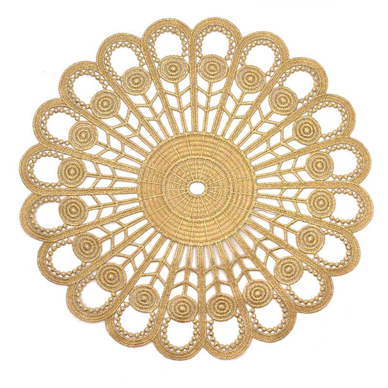 Lace Embroidery Cloth Water Soluble Flower Table Cloth Tablecloth European Fabric Coffee Table Cloth Throw Pillow Embroidery Round Cushion