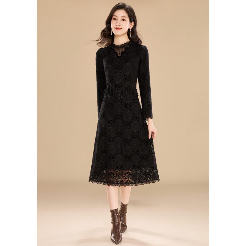 Kebier Elegant Lace Patchwork Slim Midi Dress