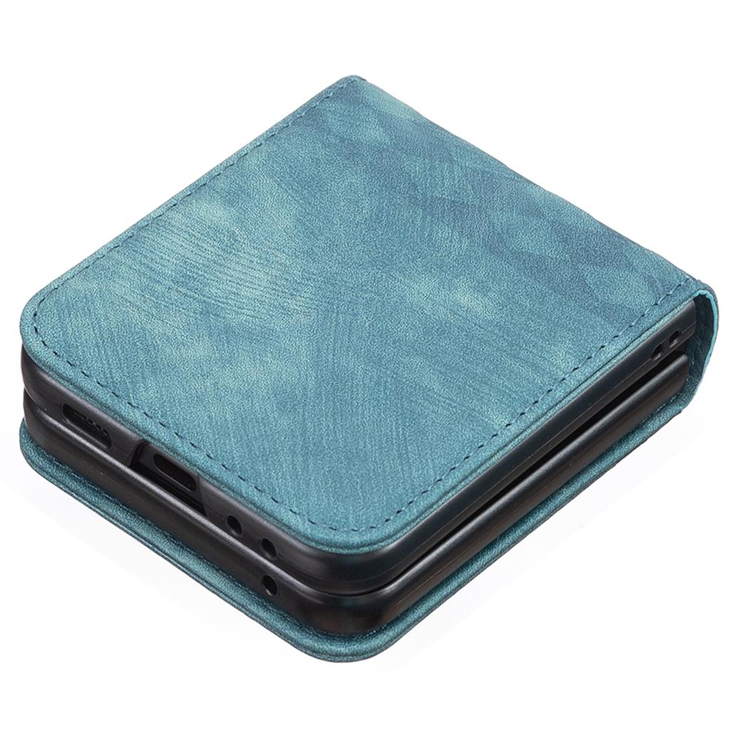 For Samsung Galaxy Z Flip7 FE 5G/Z Flip6 5G/Z Flip5 5G Case Grid Pattern Imprint Leather Shockproof Phone Cover