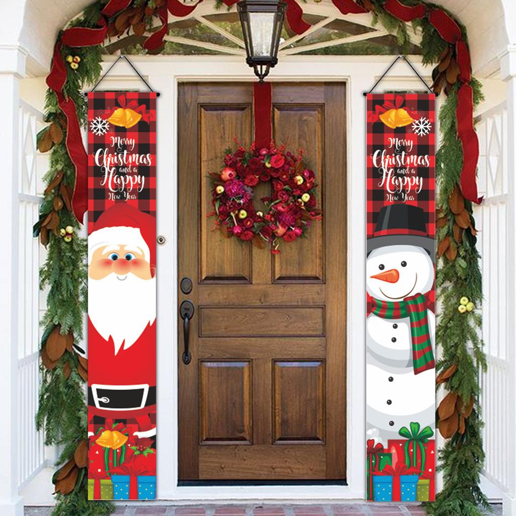 Christmas Outdoor Door Banner Flag Merry Christmas Porch Sign Decorative for Home Yard Front Door Navidad Natal Gift New Year