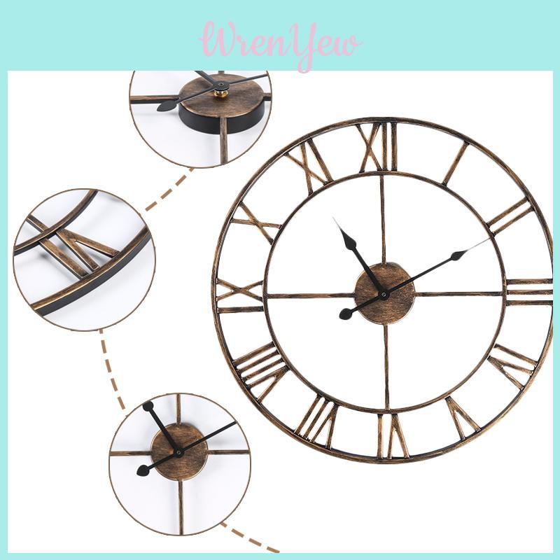 Nordic Hanging Ornament Wall Clock With Large Roman Numerals 40cm Diameter