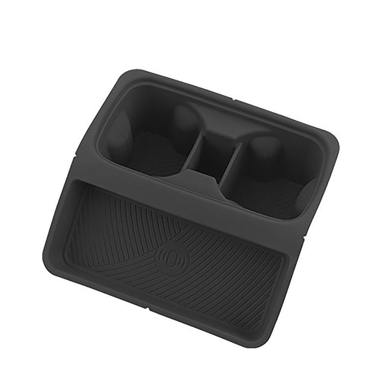 Silicone Central Control Water Cup Holder Inset Pad Wireless Charging Trim Mat For Land Rover Defender 2022-2024 чёрный