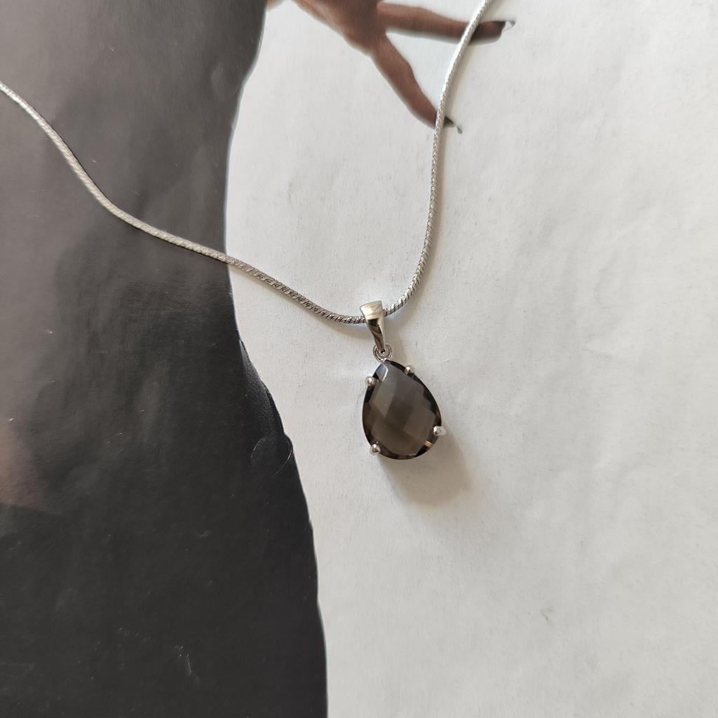 Серебряная подвеска с раухтопазом (дымчатым кварцем) 3ct (2207290)