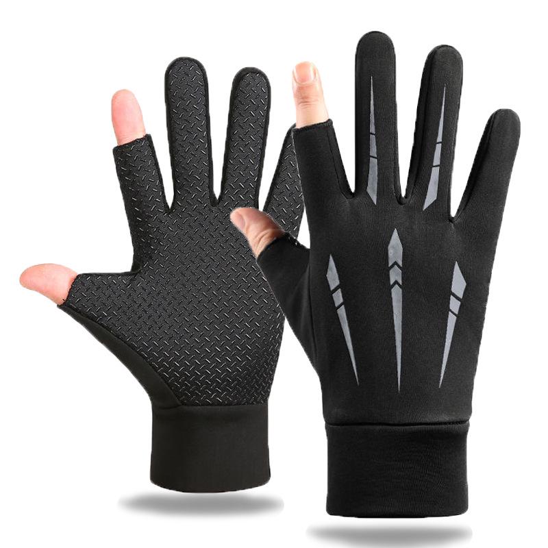 

Мужские флисовые ветрозащитные сенсорные велосипедные перчатки для зимы One Size