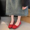Flat shoes French bow women's shoes red small single shoes ballet shoes spring and summer new ladyshoes soft-soled shoes women