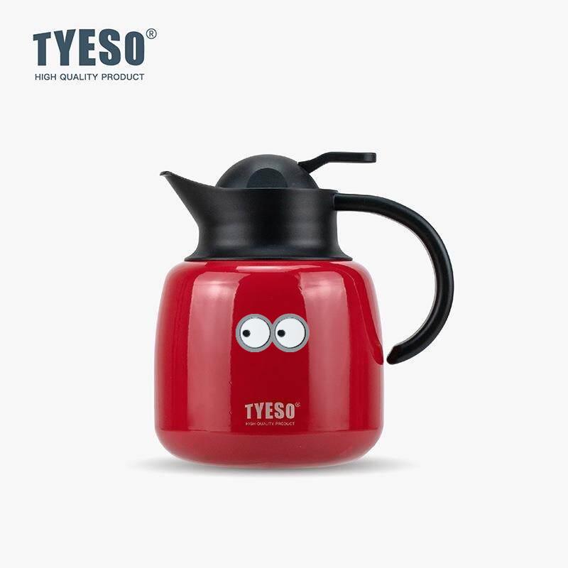 Tyeso 1000ML Pumpkin-Shaped Thermos Steel Insulated Tea Infuser Hot Cold Water Bottle Removable Infuser 304 Stainless Large Capacity with Eye Sticker