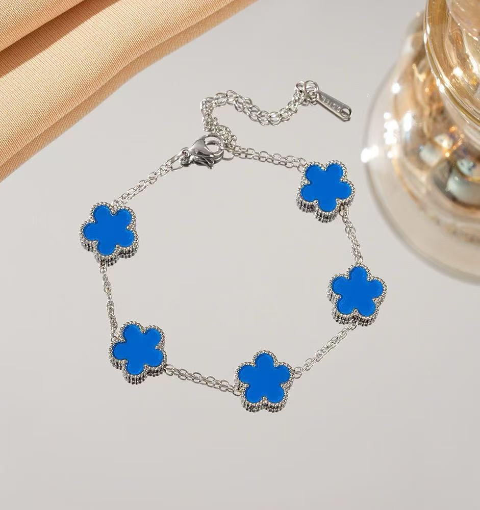 

JYL TS Bracelet Heart Pendant Multi-layer Enhances Romantic Depth steel blue