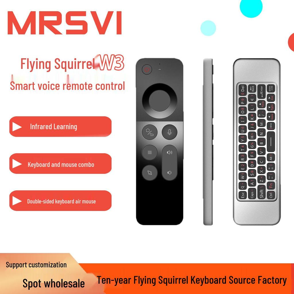 W3 Smart Voice Remote: Wireless Air Mouse & Infrared Learning Mini Keyboard for Set-Top Box