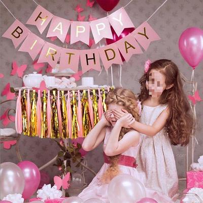 Bannière 'Joyeux Anniversaire' Estampillée à Chaud en Forme de Queue de Poisson pour la Fête du Premier Anniversaire d'un Enfant