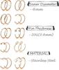 20G 38Pcs Stainless Steel Screw Shaped Nose Studs Nose Rings CZ Hoop Tragus Cartilage Nose Ring Labret Nose Piercing Jewelry