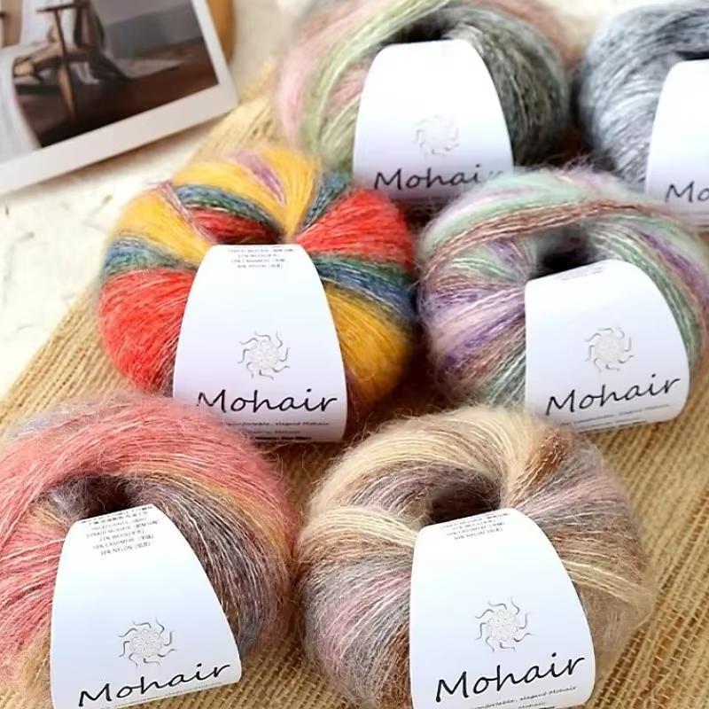 Gradient Mohair Soft Cotton Yarn For DIY Crochet Hand Knitting Yarn Segment Dyed Wool Yarn For Baby Sweater Hat Scarf