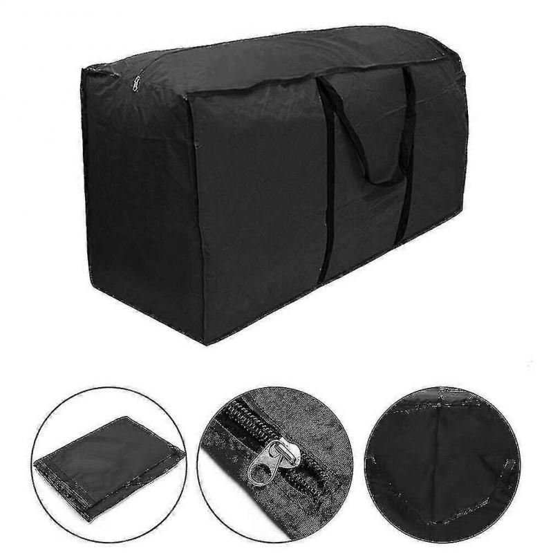 Large Carrying Bag Garden Furniture Cushion Storage Bag Waterproof Black a