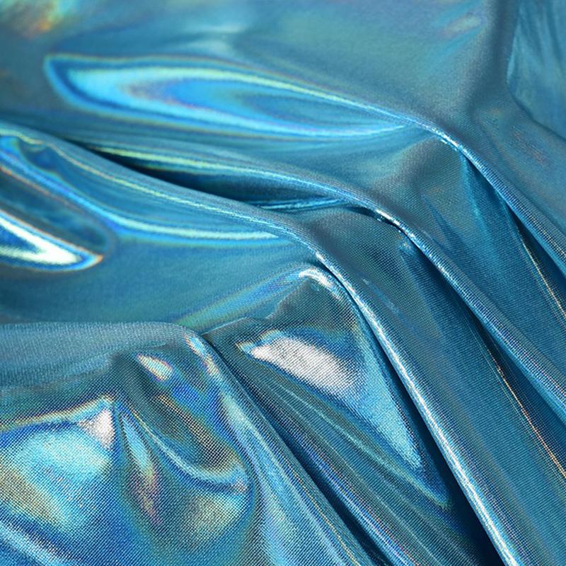 Glitter Laser Fabric Soft Shiny Liquid Iridescent Holographic Cloth DIY Sewing Stage Costume Wedding Party Background