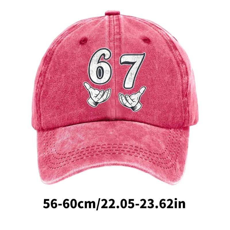 Sun Hat Cotton Baseball Cap 67 Print Breathable For Daily Use For Outdoor Activities