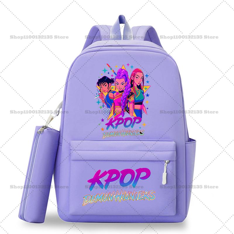Kpop Demon Hunters Schoolbag Backpack for Student Teenager Rucksack Girl Casual Kawaii School Bag Travel Knapsack Mochila Present