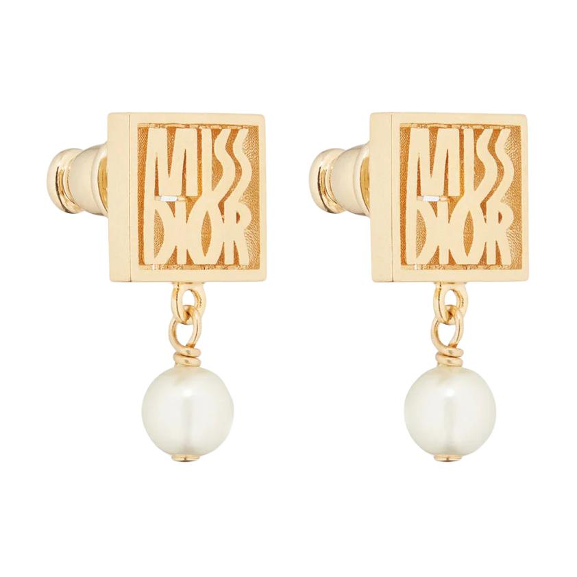 Dior Sculpted Metal Earrings Women Earrings Gold E3559WOMRS-301