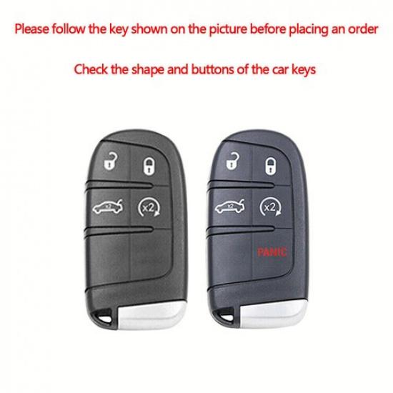 Leather Smart Remote Key Case Fob Cover For Jeep Cherokee Compass Grand Cherokee