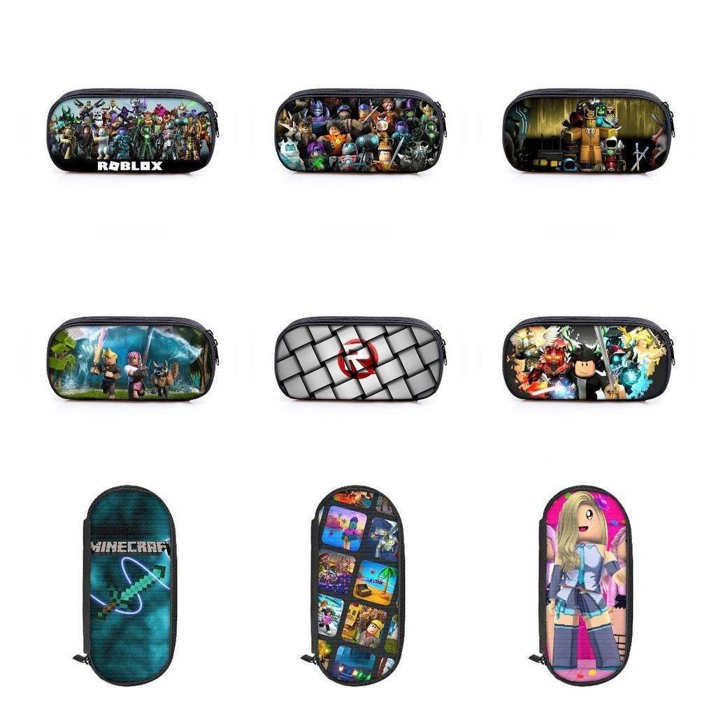 Vibrant Roblox Single Layer Pencil Case Durable Polyester Rectangular Kids Stationery Bag
