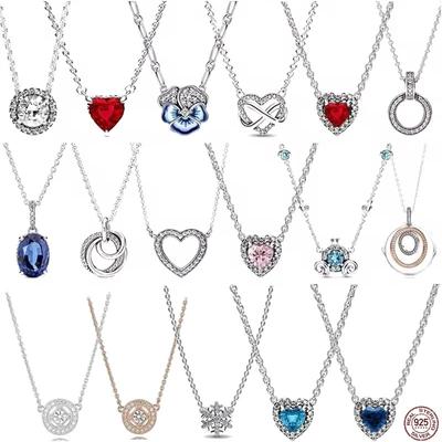 925 Sterling Silver Women's High-quality Fashionable Heart-shaped Necklace Suitable for Design Original  Pendant DIY Gift