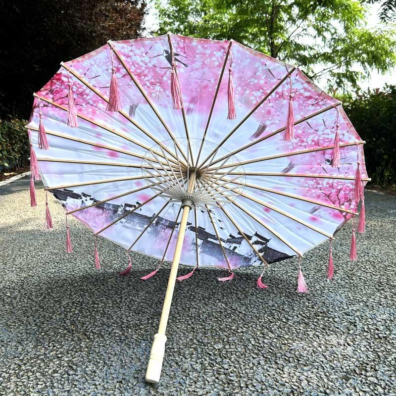 Traditional Hanfu Umbrella with Tassels for Women's Costumes and Children's Photoshoots