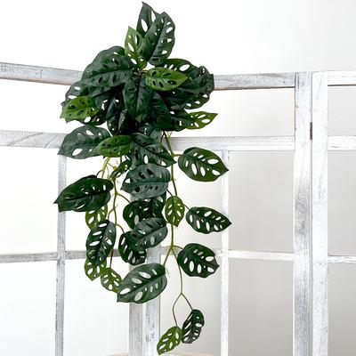 90cm Tropical Large Artificial Hanging Plants Vines Fake Hanging Plants Silk Tree Leafs Green Bamboo Winding Rattan Fake Monster