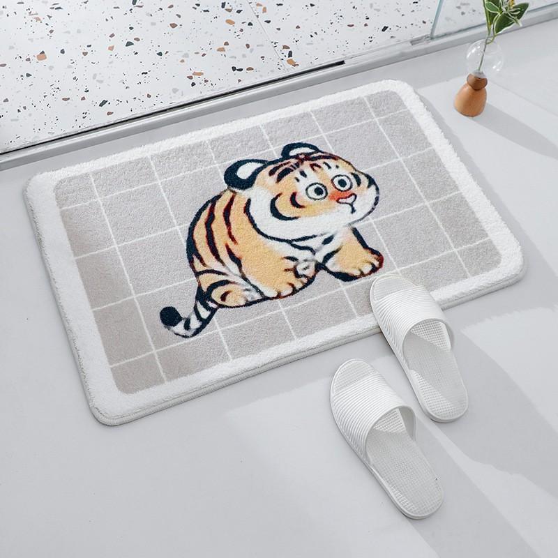 Absorbent Bath Mat Non-Slip Floor Rug Bathroom Kitchen Bedroom Entrance Soft Plush Carpet Cartoon Design