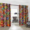 2 Stück Böhmische geometrische Punkte bedruckte Vorhänge, Schlafzimmer und Wohnzimmer, Heimdekoration, Raumdekoration