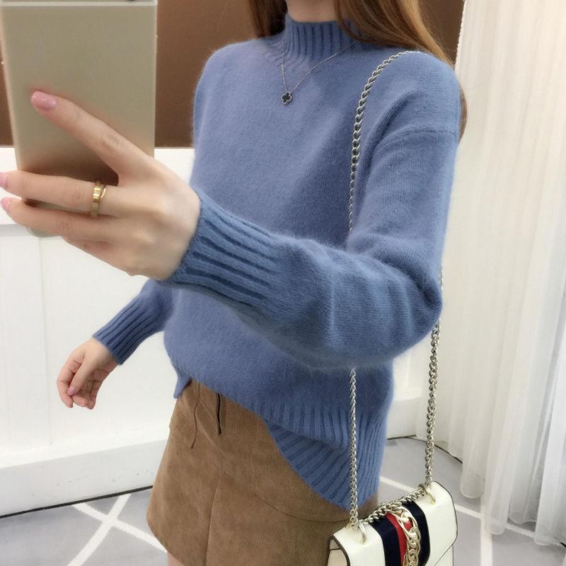 Frauen Pullover Rollkragen Pullover Koreanische Version Lose Kurze Student Bodenbildung Shirt Lose Alle-spiel Pullover