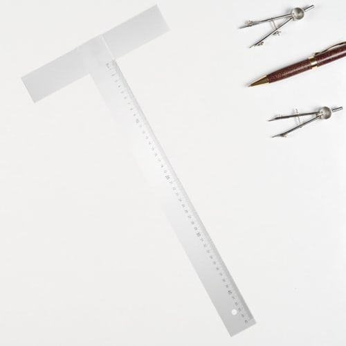 NUOLUX T-Square Ruler, Slide Ruler, Drafting Ruler, Measuring Ruler, 17.72 Inch/45cm, Acrylic Design Drafting Tool, Drawing Tool for Students and Prof