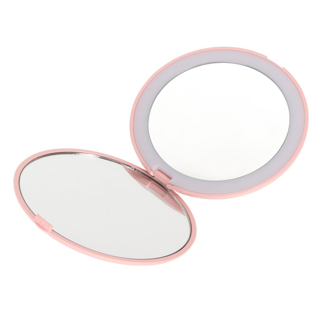3.5in LED Makeup Mirror Portable 1X 2X Magnification 6500K Folding Handheld Double Sided Lighted Mirror for Travel