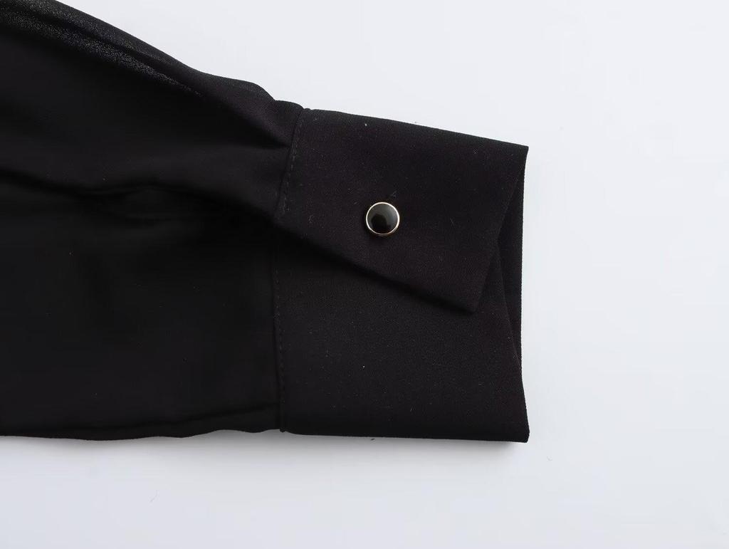 2024 Autumn European & American Style Women's See-through Beaded Shirt