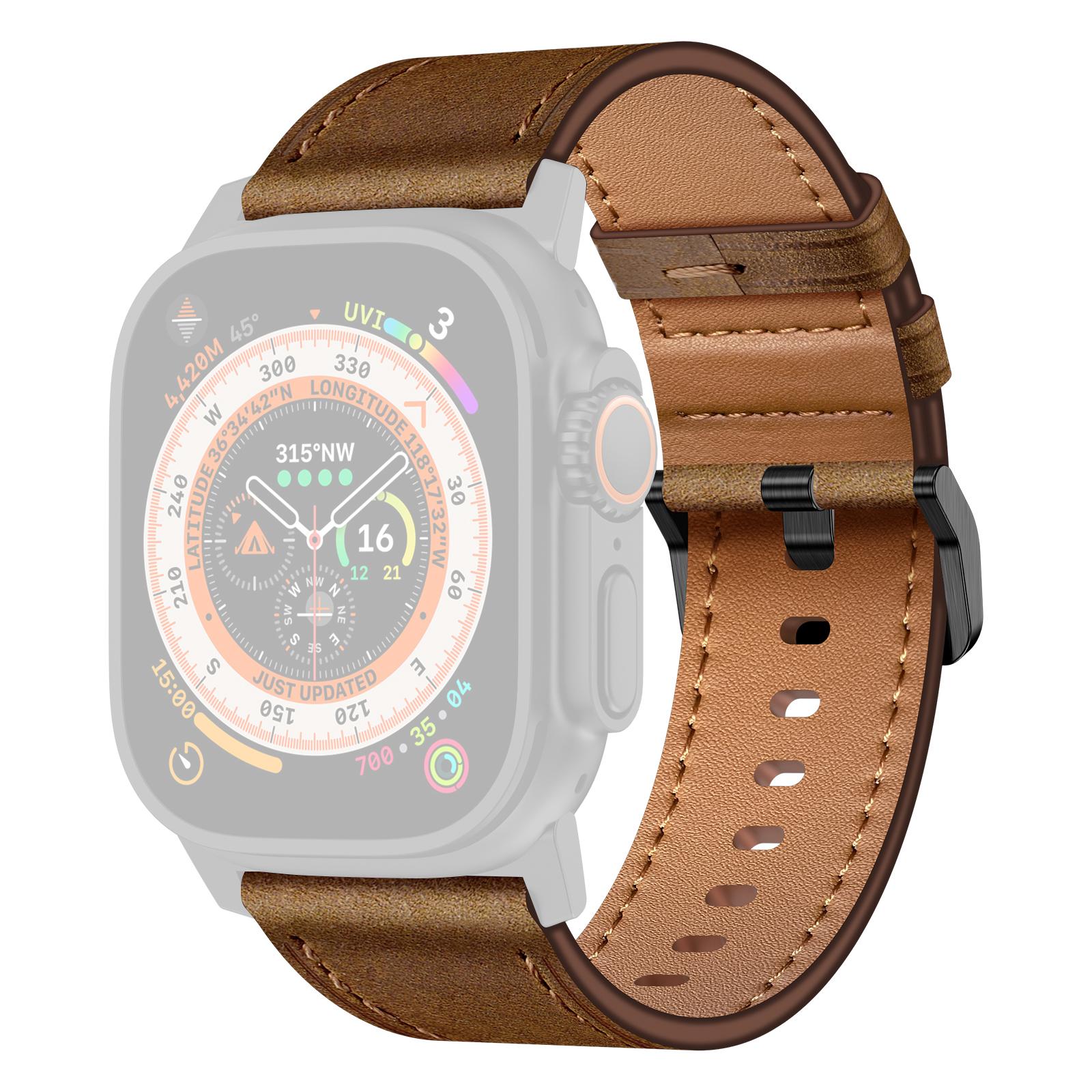 

Для Apple Watch 10 46 мм/Ultra 2/Ultra 49 мм/9 8 7 45 мм/SE (2023) SE (2022) SE 6 5 4 44мм/3 2 1 42мм Ремешок из натуральной коровьей кожи C