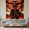Attack On Titan Eren Wall Tapestry Anime Boy Colossal Titan Fire Flames Dark Decor Game Room Bedroom Gift