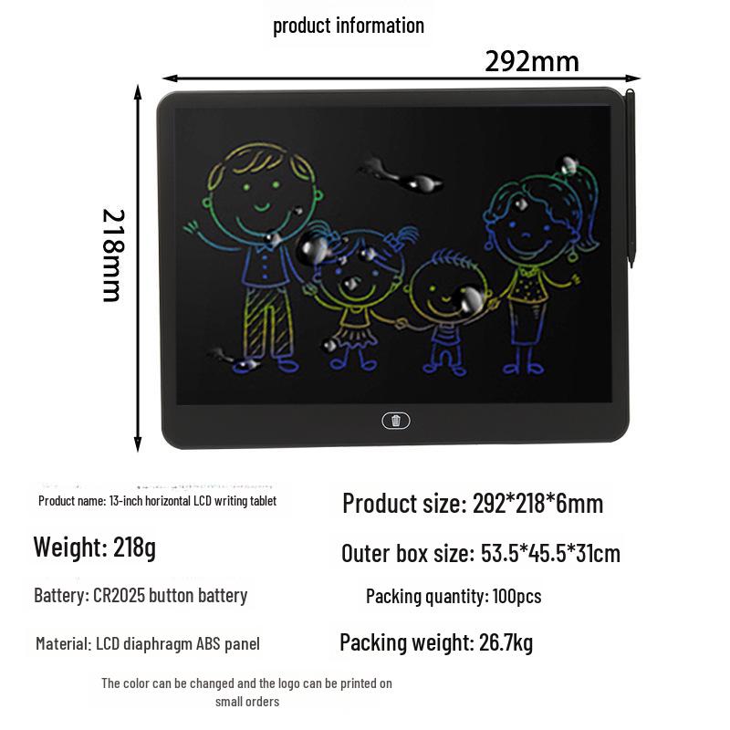 Children's Large LCD Handwriting Tablet with One-Click Clear Feature for Drawing and Writing