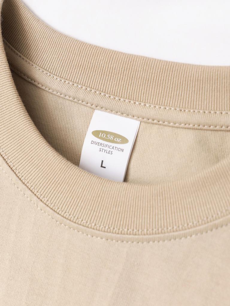 10.58oz 300Grams Heavy Weight Cotton Oversized Loose Solid Color Drop Shoulder Short Sleeve T-shirt Men Summer