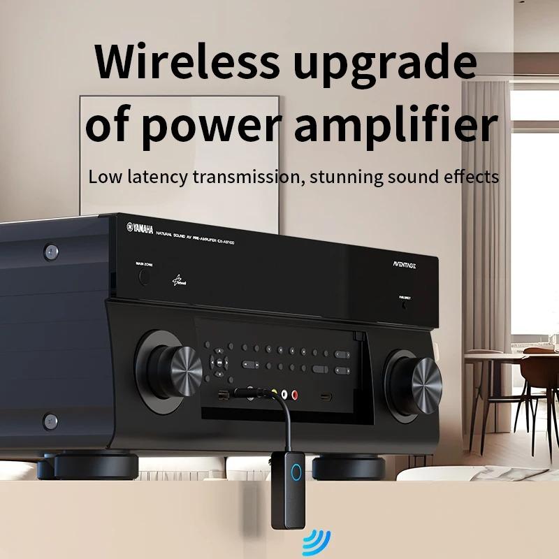 Bluetooth 5.4 Empfänger Sender 2-in-1 Drahtloser Bluetooth 3,5mm Aux Audio Adapter Mikrofon für Flugzeug TV Auto Laufband