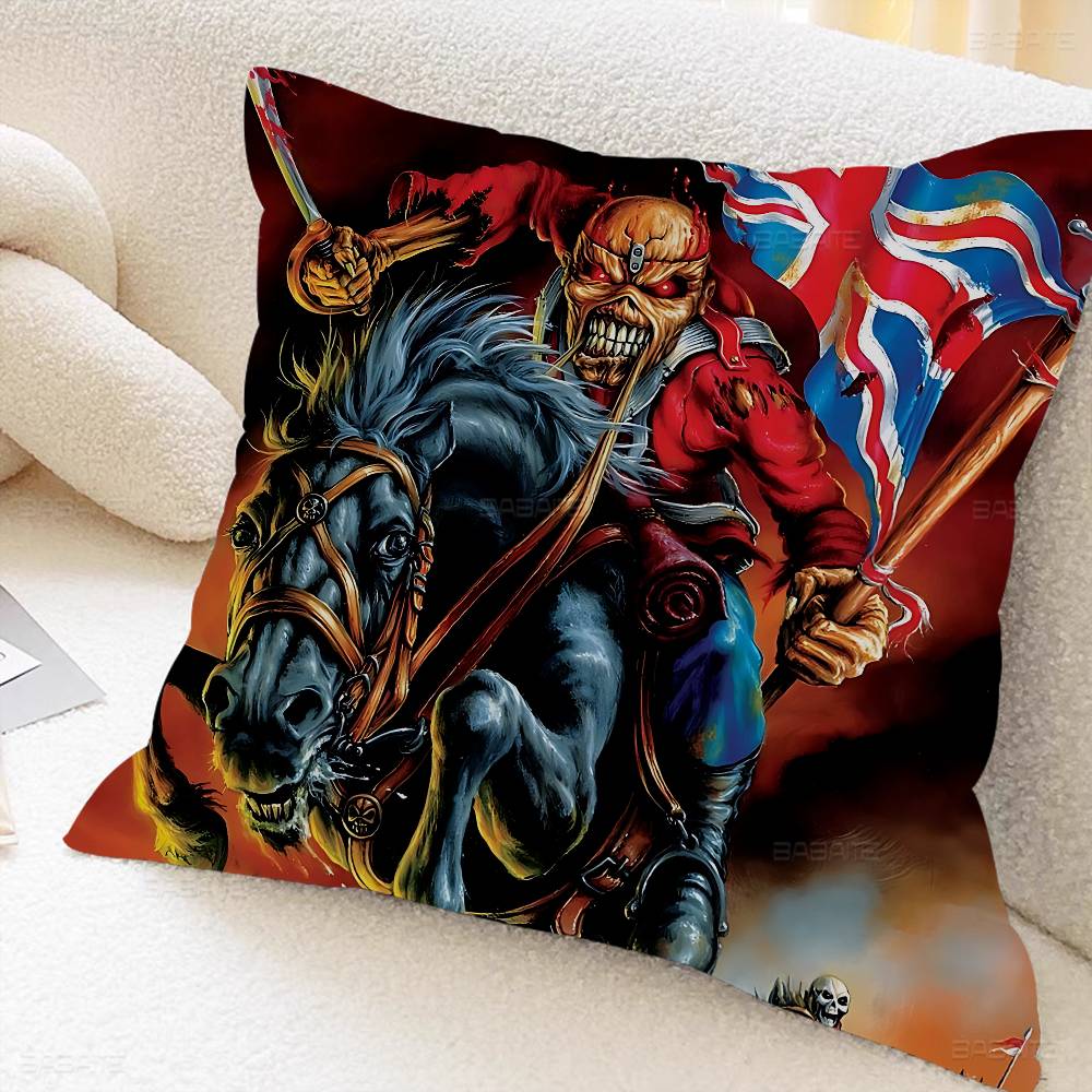Cool I-I-Iron M-Maiden Pillow Cushion Cover Pillowcase Living Room Sofa Home Decor Customized