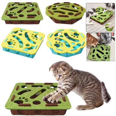 2026 Cat Puzzle Toy Felt Puzzle Box Maze Holes Toys Cat Exercise Toy With Ball  Interactive Funny Combination Set Cat Scratching Post