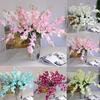 Artificial Orchid Flowers Branch Handmade Decorative Silk Fake Orchid Flower for Home Wedding Garden Decor White