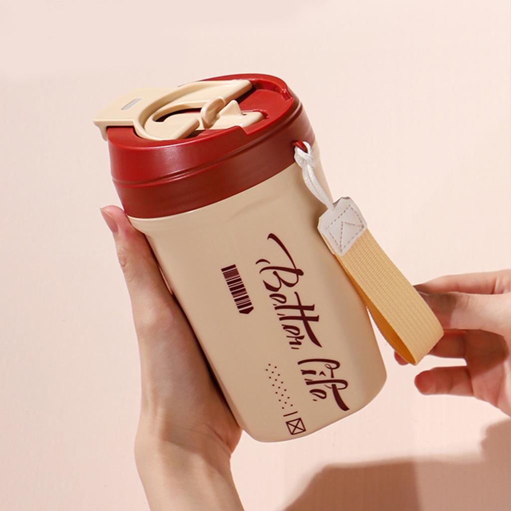 520ml Portable Thermos Cup 304 Stainless Steel Coffee Mug Large Capacity Leak-proof Double Wall Insulated Water Bottle Drinkware