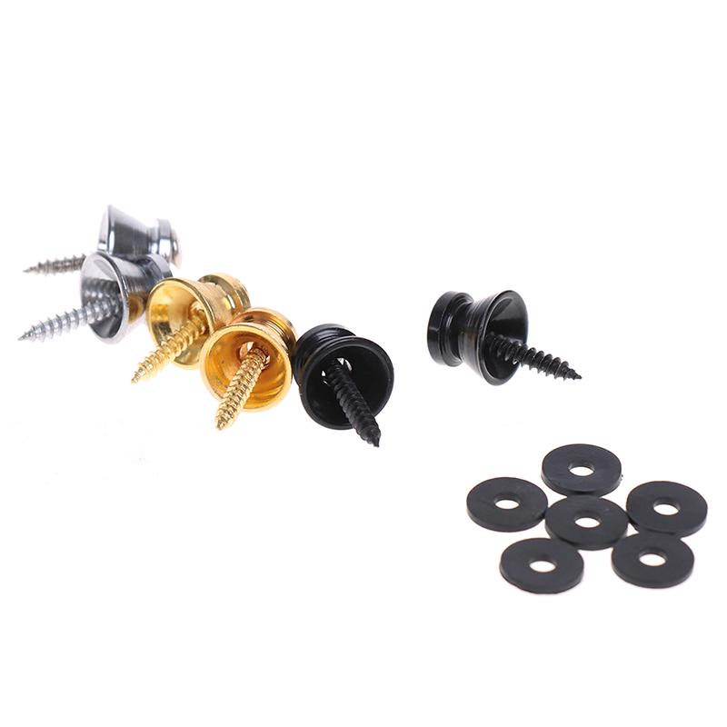 2 Stück Gitarre Bass Ukulele Gitarrengurt Schnalle Knopf Schloss Pins Metall Endstück Schloss