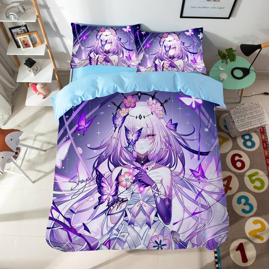 Anime Cartoon Pattern Duvet Cover Set 3pcs Honkai: Star Rail Bedding Set Single/twin Size Dormitory Decor Bedroom Decor for Teen