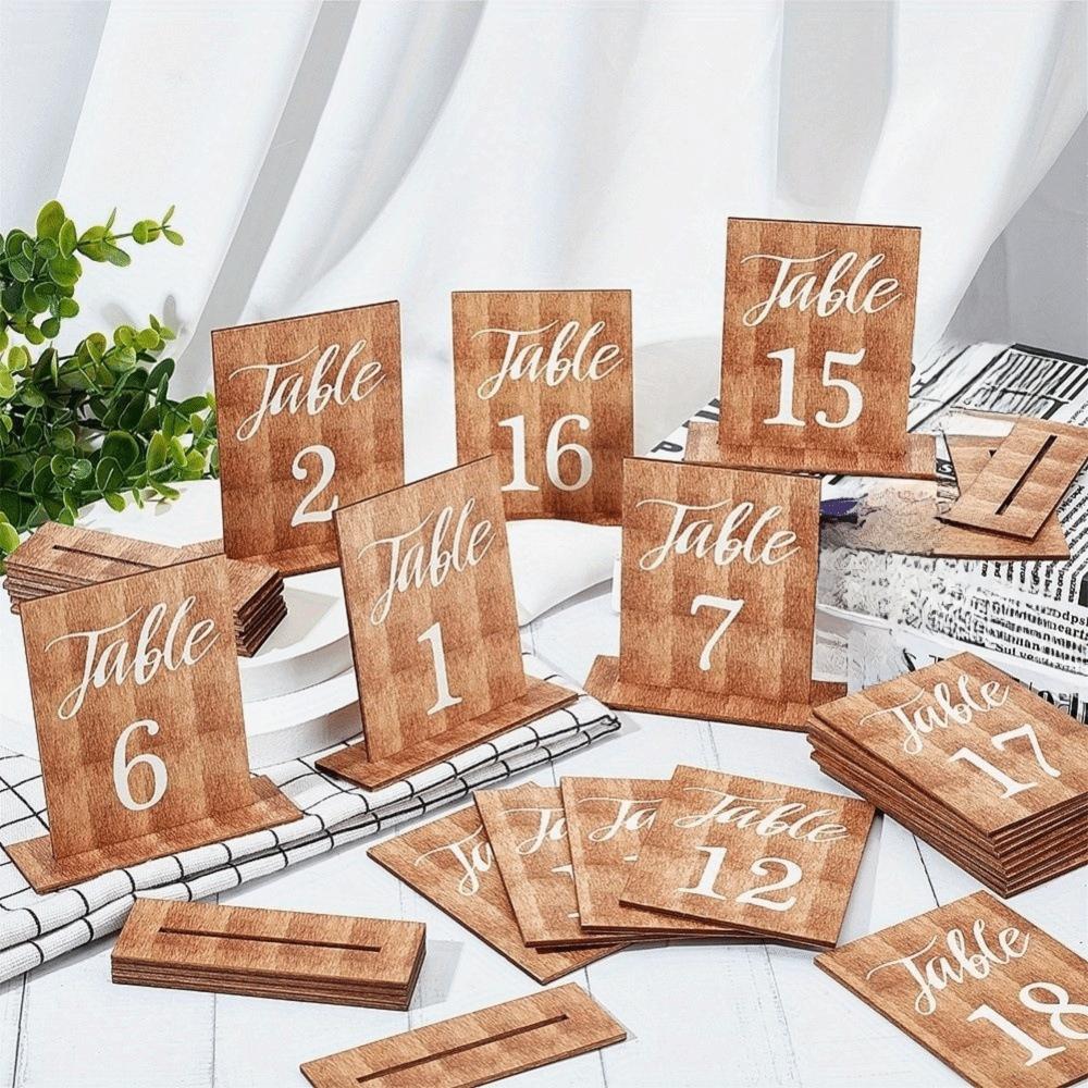 Double-Sided Wooden Table Markers Numbers 1-20 Table Number Signs  Dining Table