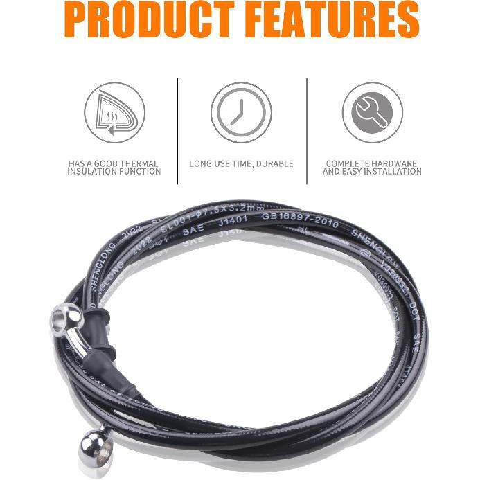 Motorrad Hydraulikbremse oder Kupplungsleitung Schlauch für Motorrad Dirt Bike ATV Moped Roller, etc. Banjo-Schraube 2 Stück(Länge 1,5 m / 4,92 Fuß)