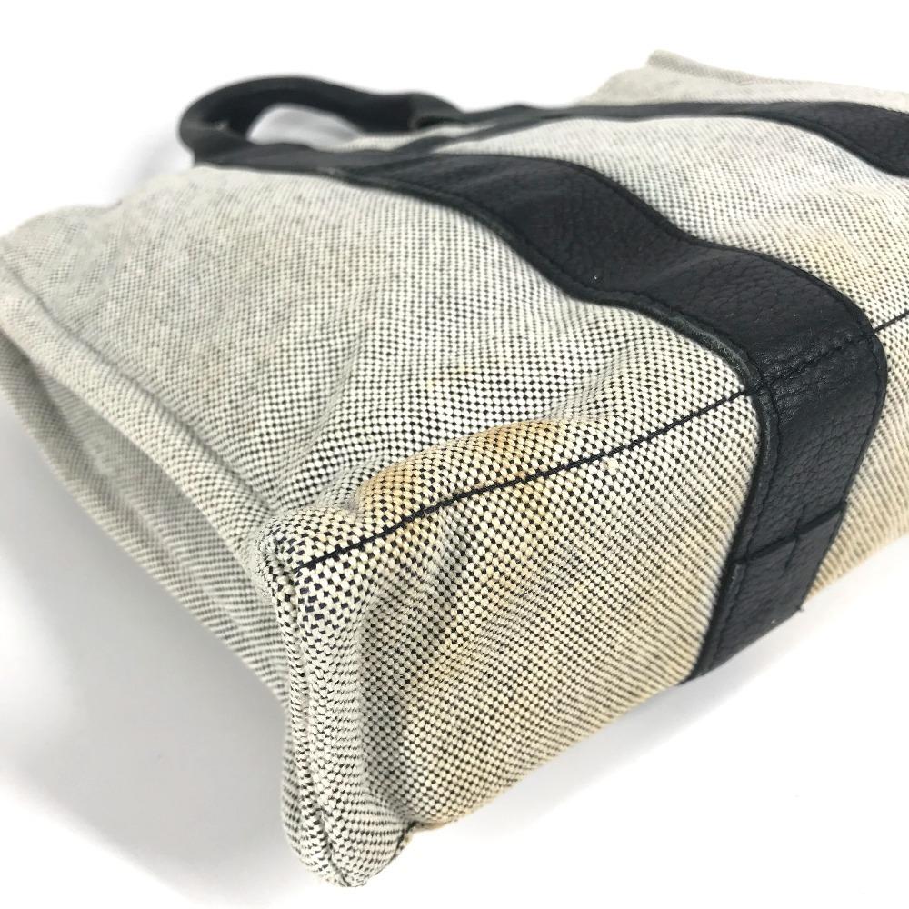 Hermes Sacquain PM Tragetasche Handtasche Toile H / Leder Schwarz/grau