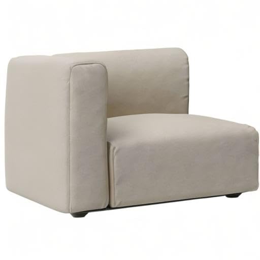 MUJI Beige Large Washed Cotton Canvas Cover for Unit Sofas with Armrests, 98cm Wide, Product Number: 82583816