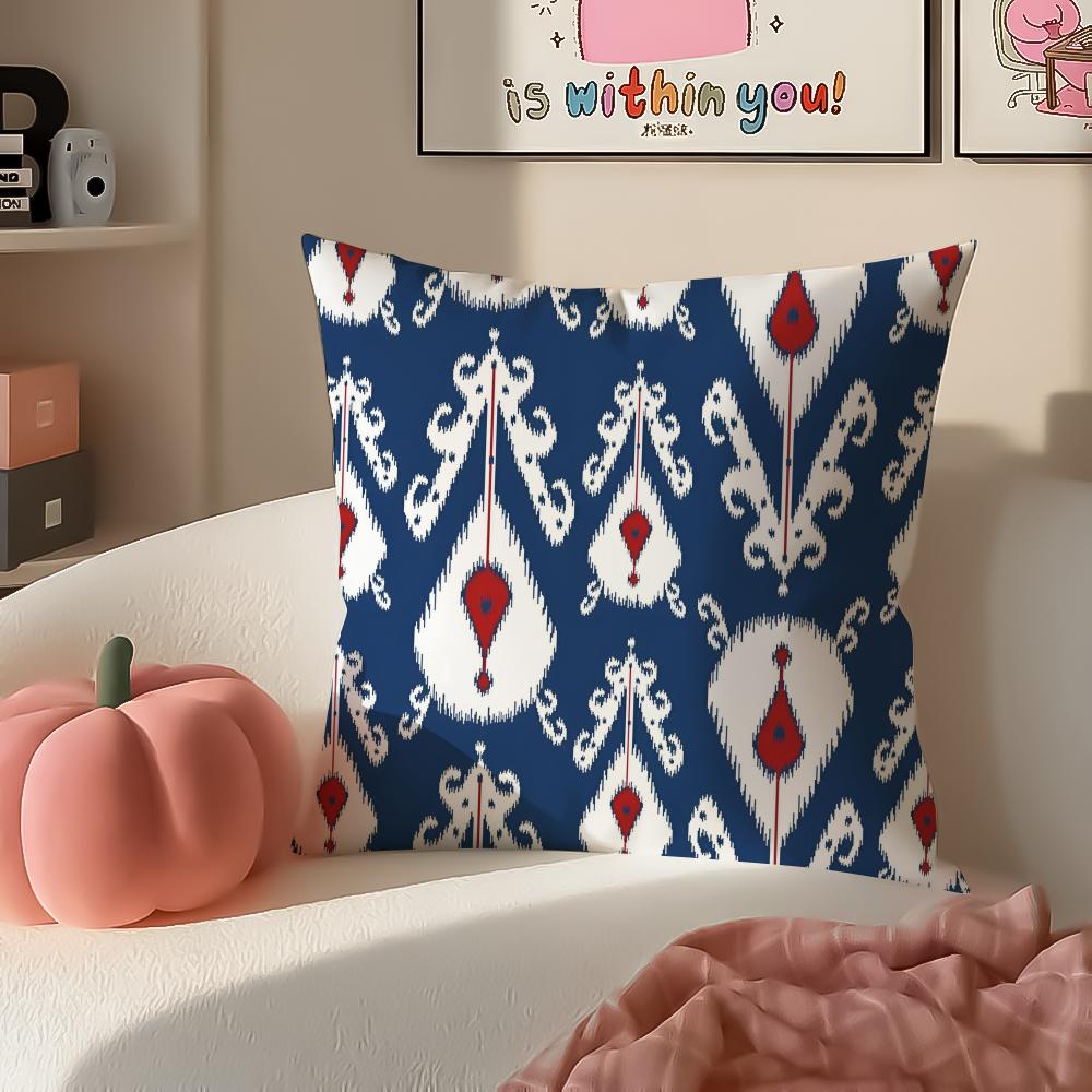 Retro Art Pattern RRussian shading Cushion Cover Pillowcase Short Plush Invisible zipper Room Sofa Cushion Cover