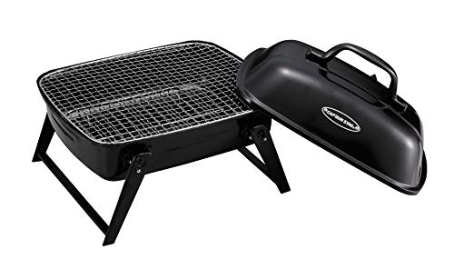 Captain Stag BBQ Stove, Grill, Oven, Fire Pit, BBQ Smoke Oven Grill, Mini, with Lid, Black, UG-61