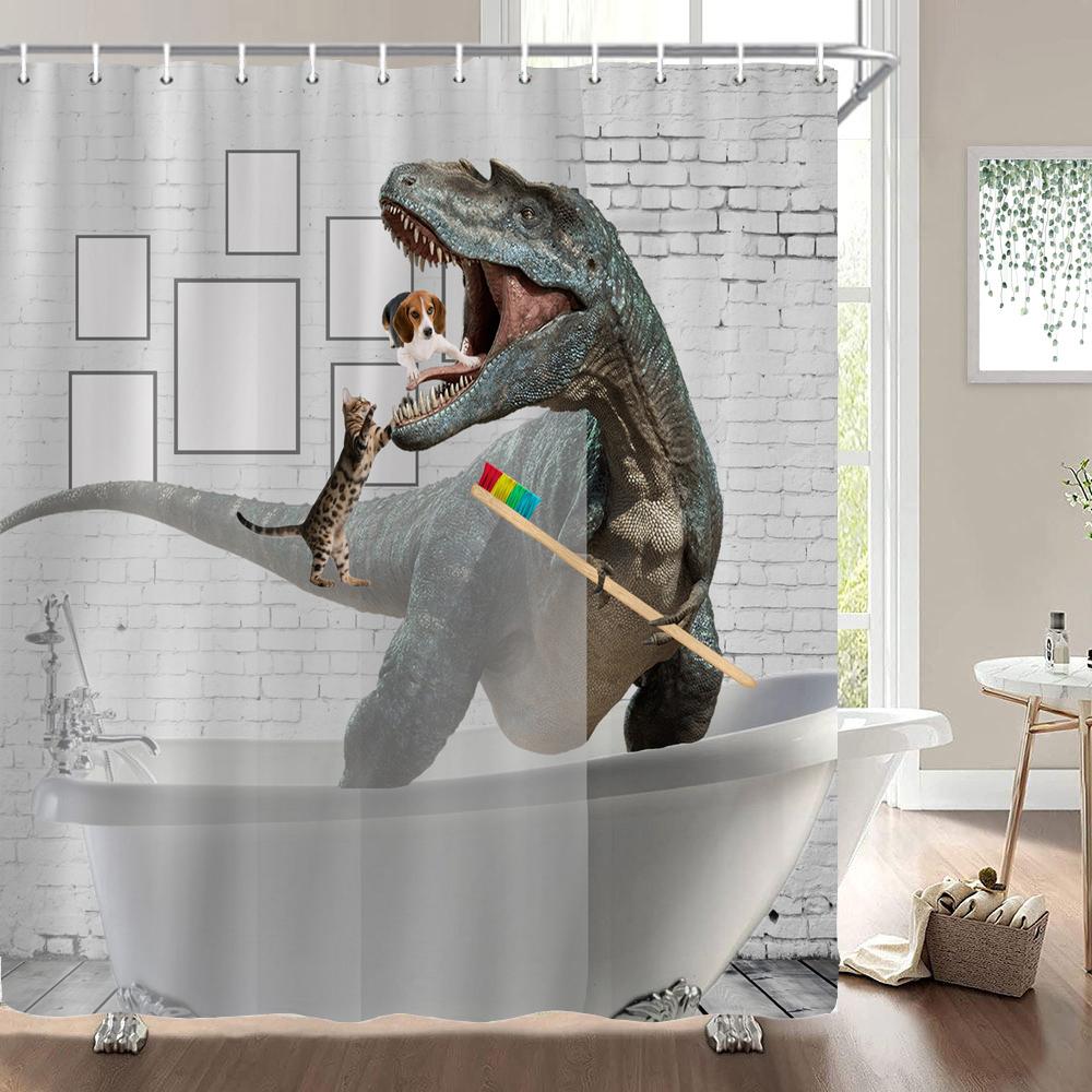 

Cartoon Animals Bathroom Curtains Shower Curtain lovely Childs With Hooks Waterproof Polyester Home 180*200 Bathing Curtain W90xH180cm